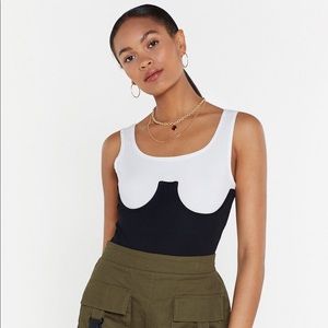 NASTY GAL ribbed Cup Bodysuit